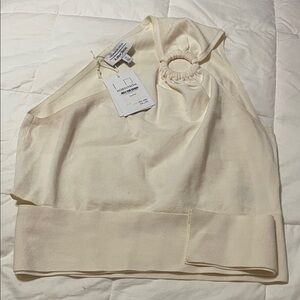 & Other Stories One Shoulder Sleeveless Cream Halter Garment Size M NWT